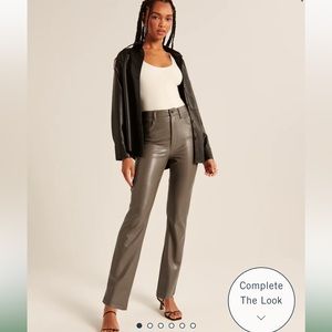 Abercrombie & fitch love green leather pants